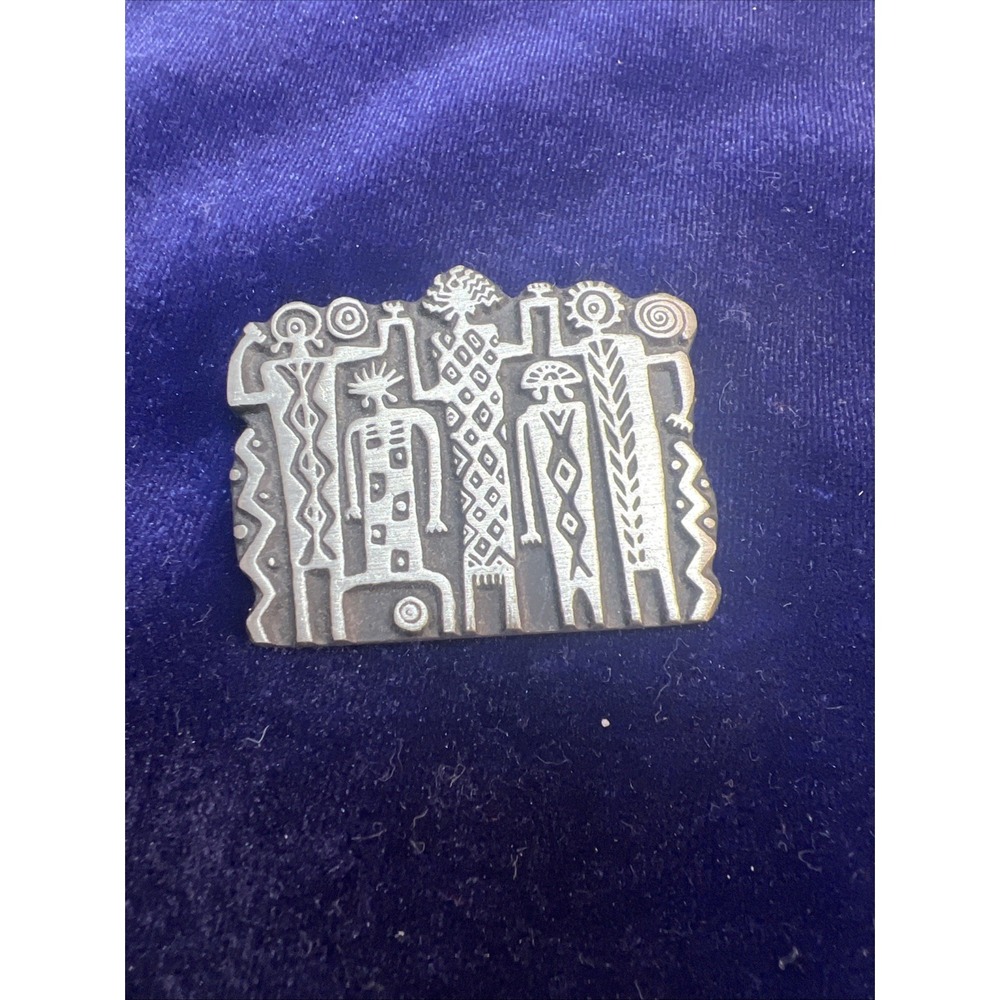 ALICE SEELY Urban Fetishes Brooch Pin 2000 Pewter Southwestern Tribal